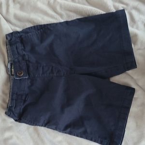 Navy blue flat front shorts